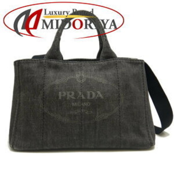 Prada Canapa Denim Tote Bag NERO - Picture 1 of 9